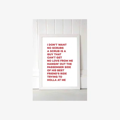 Urban Outfitters Mood No Scrubs Wall Art Print - White UK 3 at Urban Outfitters
