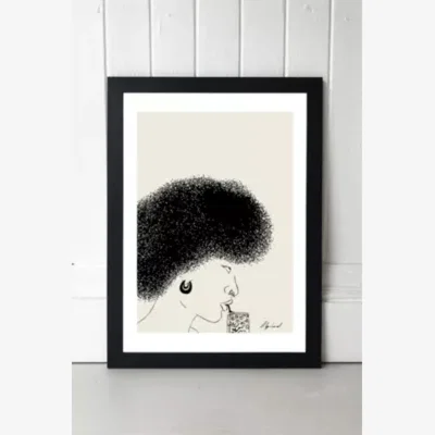Urban Outfitters East End Prints Hali Igwelaezoh Hot Girl Juice Wall Art Print - Black/White UK 3 at Urban Outfitters