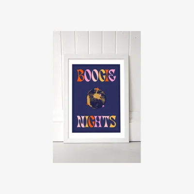 Urban Outfitters Boogie Nights Wall Art Print - White 2 at Urban Outfitters