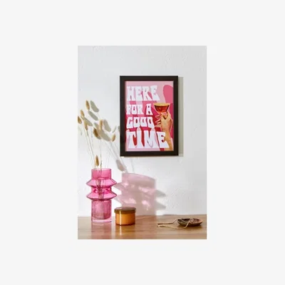 Urban Outfitters Printed Weird Here For A Good Time Wall Art A4 Print - Pink ALL at Urban Outfitters