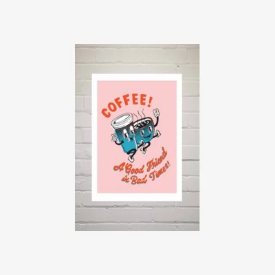 Urban Outfitters Sophie Ward Coffee, A Good Friend Wall Art Print - Assorted UK 3 at Urban Outfitters