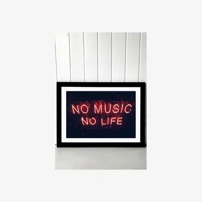 Urban Outfitters Anonymous No Music No Life Wall Art Print - Black 1 at Urban Outfitters
