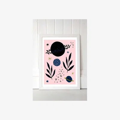 Urban Outfitters Ani Vidotto Botanical Planets Wall Art Print - White UK 3 at Urban Outfitters