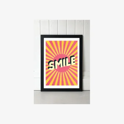 Urban Outfitters Scribbler Smile Wall Art Print - Black 1 at Urban Outfitters