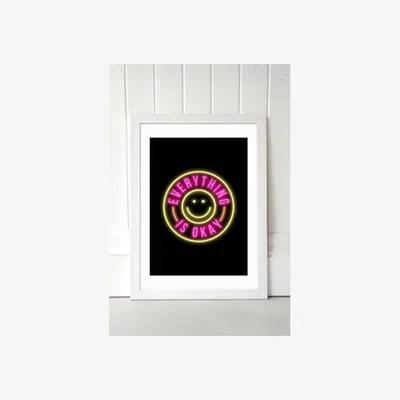 Urban Outfitters Julia Walck Everything Is Okay Wall Art Print - White UK 3 at Urban Outfitters