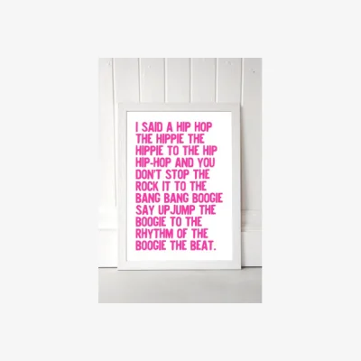 Urban Outfitters UO Exclusive Pink Honeymoon Hotel Rapper's Delight Wall Art Print - White 2 at Urban Outfitters