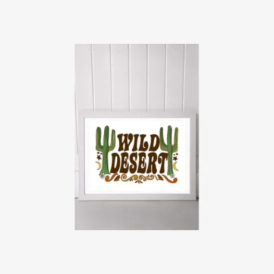 Urban Outfitters Golden Daze Wild Desert Wall Art Print - White 2 at Urban Outfitters
