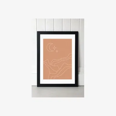 Urban Outfitters Sundry Society Lunar Landscape Wall Art Print - Black UK 3 at Urban Outfitters