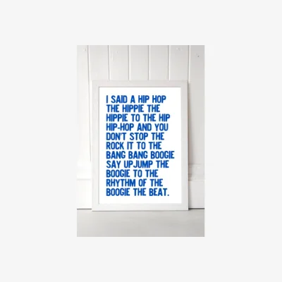 Urban Outfitters UO Exclusive Blue Honeymoon Hotel Rapper's Delight Wall Art Print - White 2 at Urban Outfitters