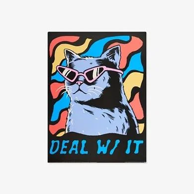 Urban Outfitters Popcorn Punk Deal With It 30x40 Wall Art Print - Black at Urban Outfitters