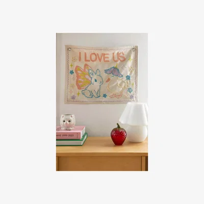 Urban Outfitters I Love Us Embroidered Wall Hanging ALL at Urban Outfitters