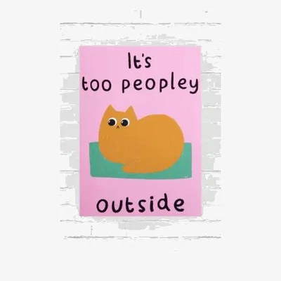Urban Outfitters It's Peopley Outside 30x40 Wall Art Print - Pink at Urban Outfitters
