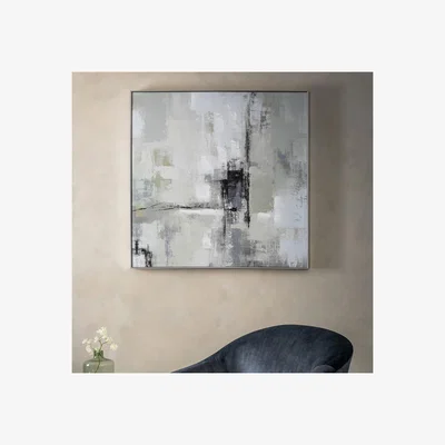 Woods Furniture Urban City Scape Framed Art Neutral Pewter