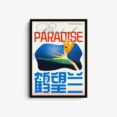 Wolf & Badger Red / Blue Bird Of Paradise - Giclee Fine Art Print - Large | A2 | 420 X 594Mm | East Side Studio London