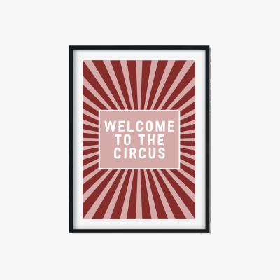 Wolf & Badger Pink / Purple Welcome To The Circus - A0 Poster Size A0 841 X 1189Mm The Native State