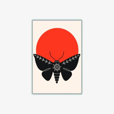 Wolf & Badger Yellow / Orange Sunshine Moth Extra Small Stanley Print House