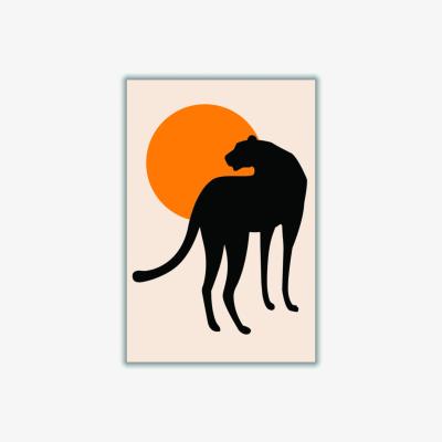 Wolf & Badger Yellow / Orange Leopard Sun Poster A4 210 X 297Mm Stanley Print House