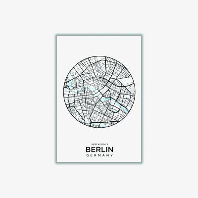 Wolf & Badger Black Map Of Berlin Xxs Stanley Print House