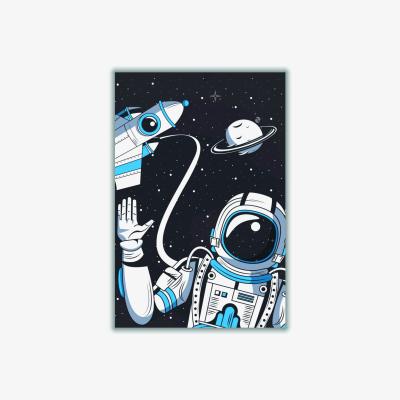 Wolf & Badger Blue Hello From Space A4 210 X 297Mm Stanley Print House