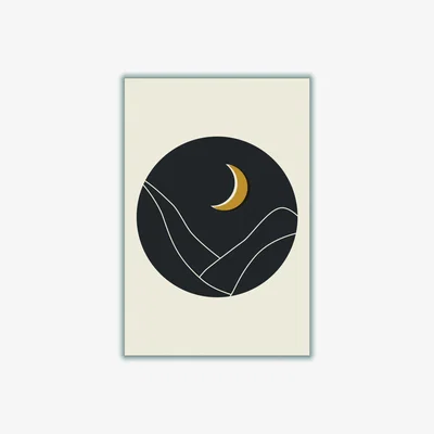Wolf & Badger Black Minimal Mountains Series #3 A3 297 X 420Mm Stanley Print House