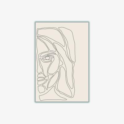 Wolf & Badger Black Abstract Face Lines #2 Medium Stanley Print House