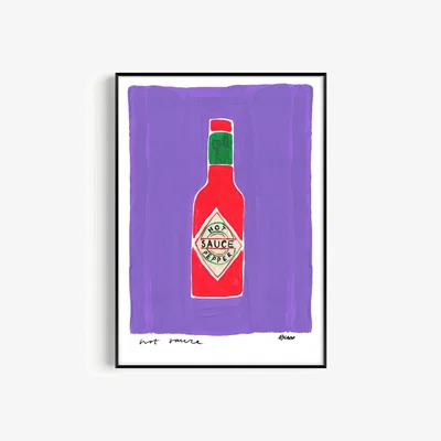 Wolf & Badger Pink / Purple Hot Sauce Hand Painted Art Print - A2 | Natalie Cass Art
