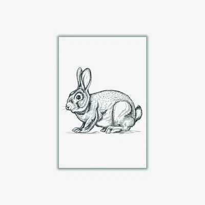 Wolf & Badger Grey Watch Out For The Bunny A2 420 X 594Mm Stanley Print House