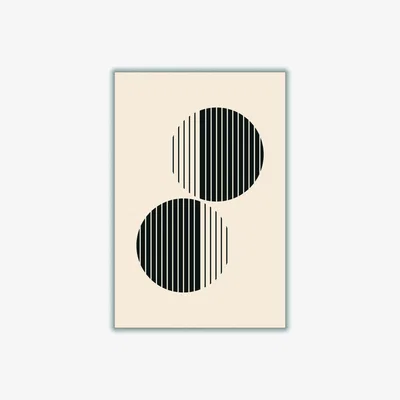 Wolf & Badger Black Minimal Circle Vibes #2 A3 297 X 420Mm Stanley Print House