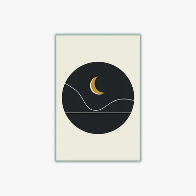 Wolf & Badger Black Minimal Mountains Series #1 Medium Stanley Print House