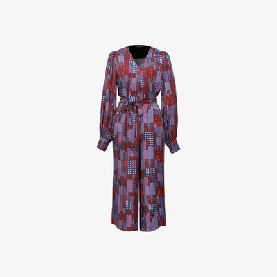 Wolf & Badger Women's Graphic Print V Neckline Jumpsuit | Large | Smart and Joy