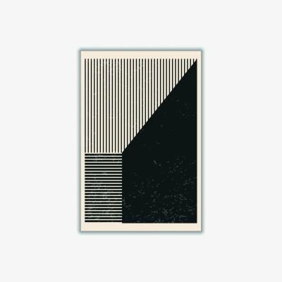 Wolf & Badger Black And White Lines Series #4 A2 420 X 594Mm Stanley Print House