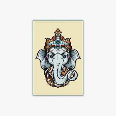 Wolf & Badger Grey Ask Lord Ganesha A4 210 X 297Mm Stanley Print House