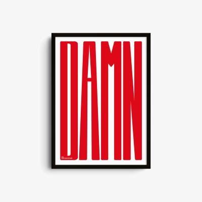 Wolf & Badger Red Damn Crimson - Giclee Fine Art Print - Large | A2 | 420 X 594Mm | East Side Studio London