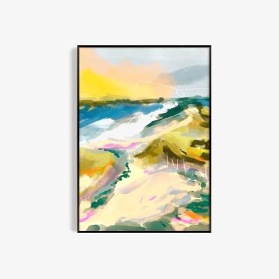 Wolf & Badger Beach Art Print - A3 Natalie Cass Art