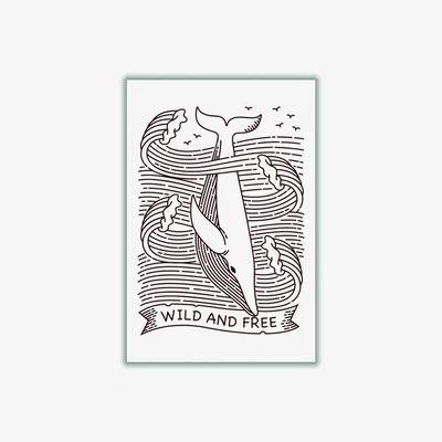 Wolf & Badger Brown Wild And Free Whale Extra Large Stanley Print House