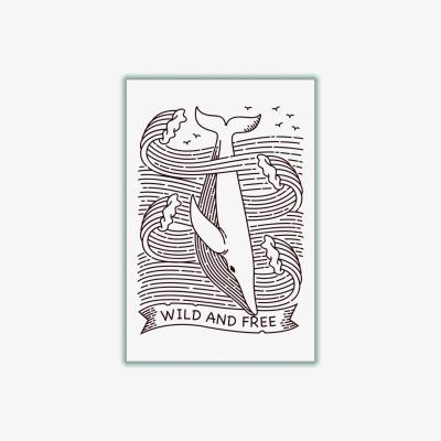 Wolf & Badger Brown Wild And Free Whale A1 594 X 841Mm Stanley Print House