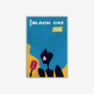 Wolf & Badger Black Cat Jazz Medium Stanley Print House
