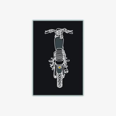 Wolf & Badger Grey Let's Ride! A3 297 X 420Mm Stanley Print House