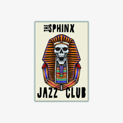 Wolf & Badger Yellow / Orange The Sphinx Jazz Club Small Stanley Print House