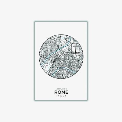 Wolf & Badger Black Map Of Rome Large Stanley Print House