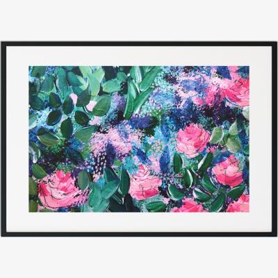 Wolf & Badger Green Floral Reflections - Abstract Floral Print Jessica Slack Studio