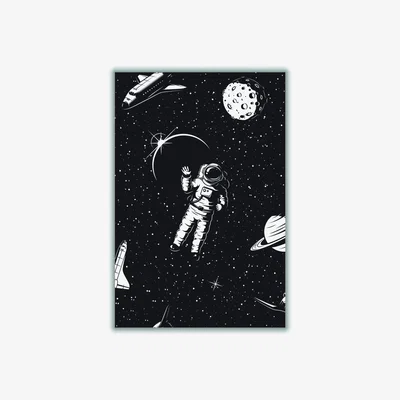 Wolf & Badger Black Hello Spaceman Extra Small Stanley Print House