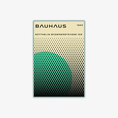 Wolf & Badger Blue Bauhaus Geometric Teal Small Stanley Print House