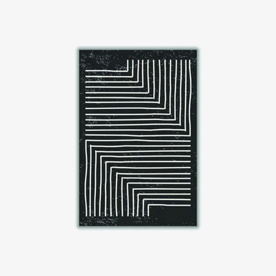 Wolf & Badger Black And White Line 2 Small Stanley Print House