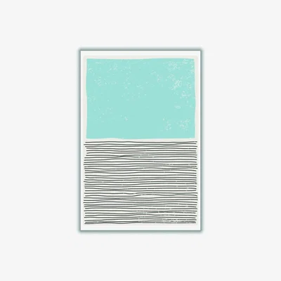 Wolf & Badger Light Blue Minimal A1 594 X 841Mm Stanley Print House