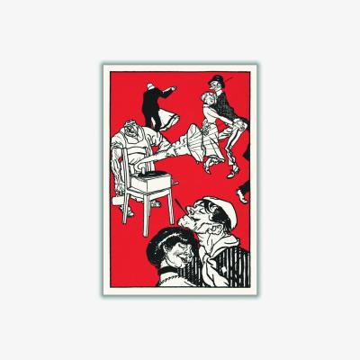 Wolf & Badger Red Dancers A4 210 X 297Mm Stanley Print House