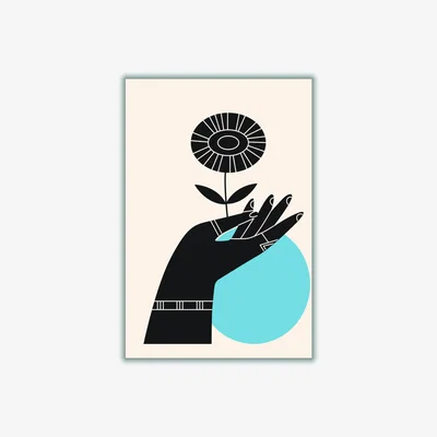 Wolf & Badger Blue Abstract Hand Iii A3 297 X 420Mm Stanley Print House