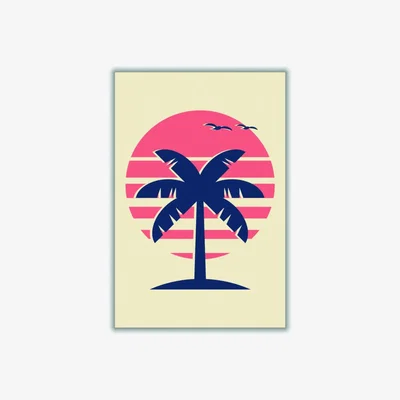 Wolf & Badger Yellow / Orange Palm Tree Vibes A3 297 X 420Mm Stanley Print House