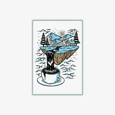 Wolf & Badger Blue The River Flows A1 594 X 841Mm Stanley Print House