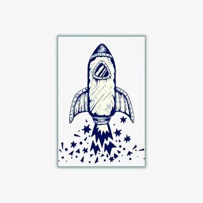 Wolf & Badger Black 5-4-3-2-1-Blastoff Extra Small Stanley Print House